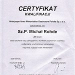 Certyfikat dla Mr-Serwis od Winterhalter
